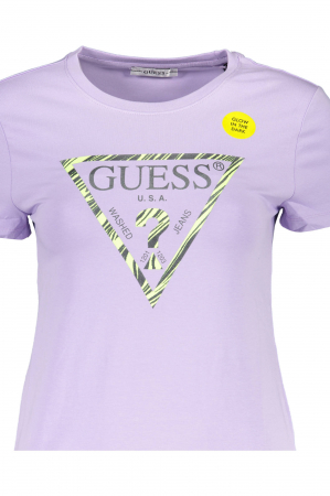 Tricou Dama, Guess Jeans, Logo fosforescent la întuneric, Mov, M [5]