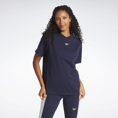 Tricou Dama, Reebok, Relaxed Fit Tee, Albastru Închis, Bumbac [1]
