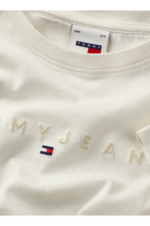 Tricou Dama, Tommy Jeans, Alb, Bumbac, Logo Brodat [6]