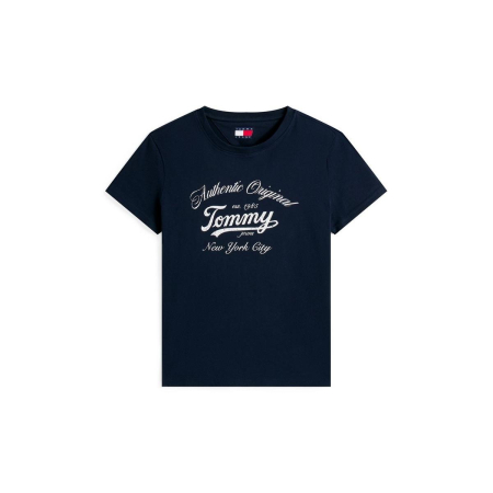 Tricouri - Tricou Dama, Tommy Jeans, Albastru Închis, Bumbac