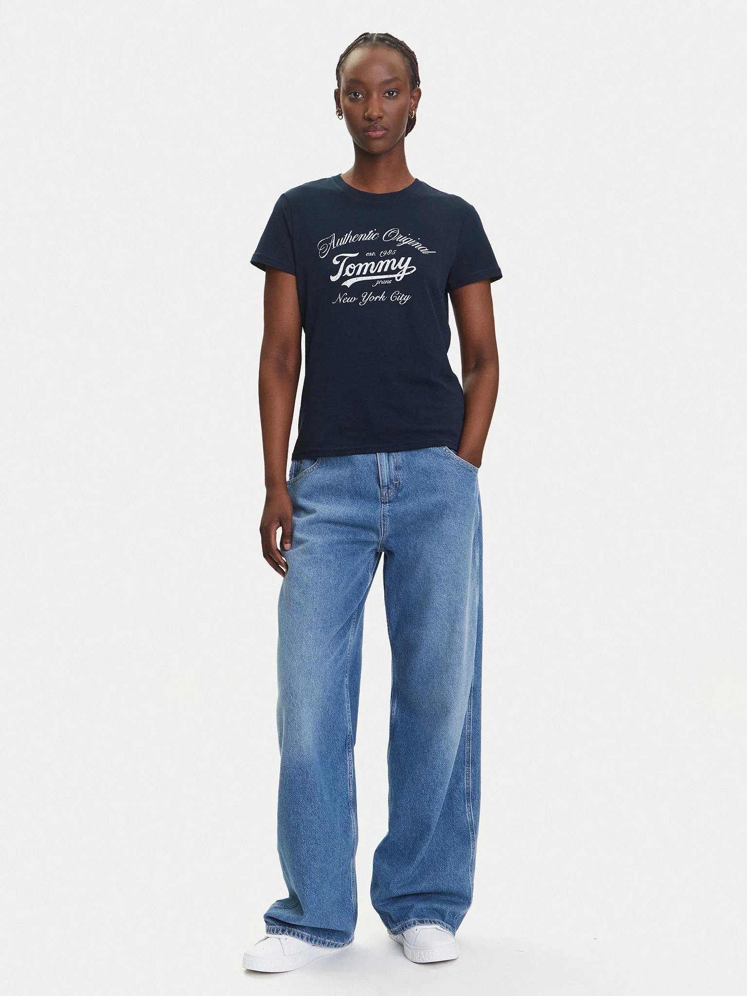 Tricou Dama, Tommy Jeans, Albastru Închis, Bumbac [3]