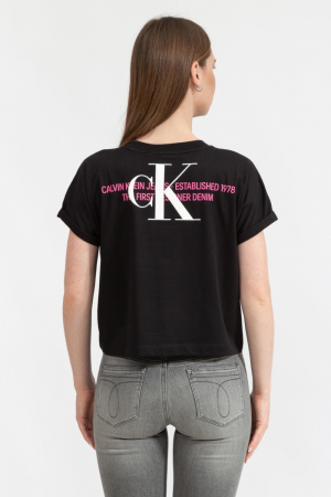Tricou Dama, Logo, Calvin Klein Jeans, Negru, Bumbac [1]