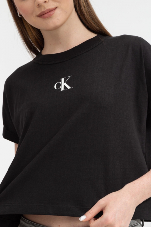 Tricou Dama, Logo, Calvin Klein Jeans, Negru, Bumbac [5]