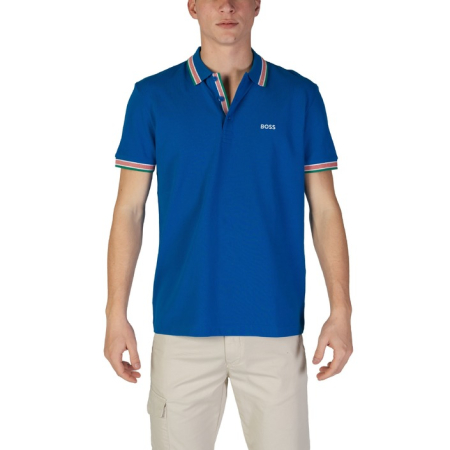 Tricouri polo - Tricou polo bărbați, Boss, Albastru, Bumbac