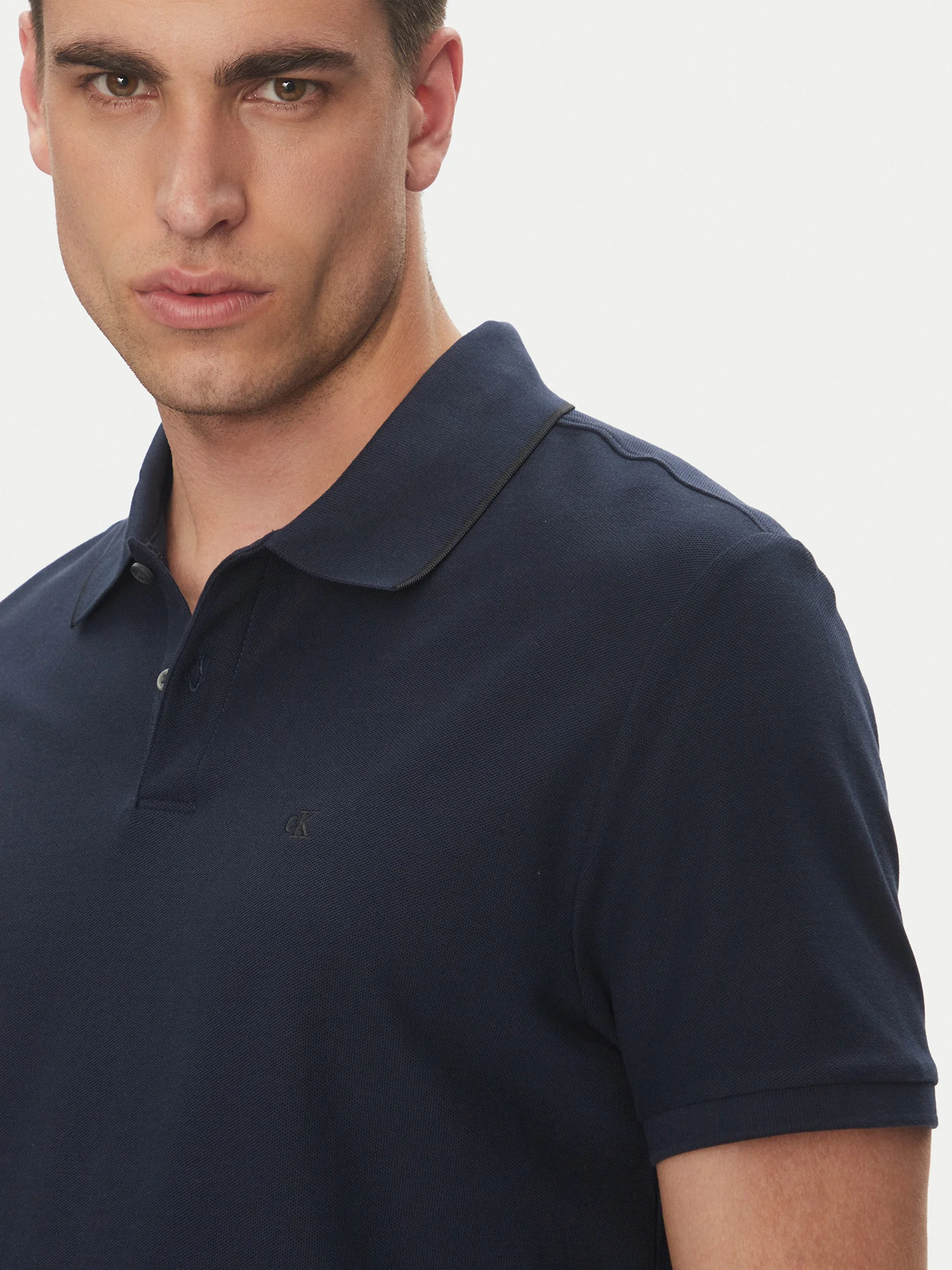 Tricou polo bărbați, Calvin Klein, Bleumarin, Bumbac [3]