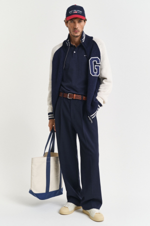 Tricou polo barbati, Gant, Albastru Inchis, Logo Brodat, Regular Fit [4]