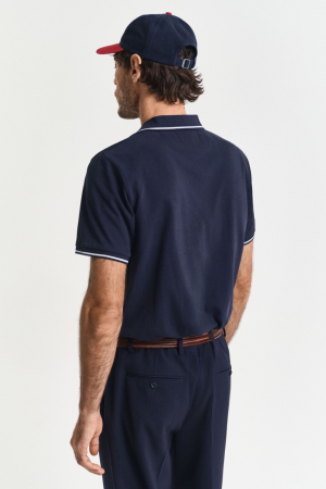 Tricou polo barbati, Gant, Albastru Inchis, Logo Brodat, Regular Fit [2]