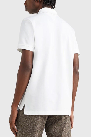 Tricou polo barbati, Tommy Hilfiger, Alb, Logo Brodat, Bumbac [2]