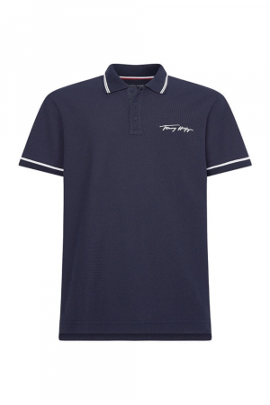 Tricou polo barbati, Tommy Hilfiger, Logo Brodat, Bumbac