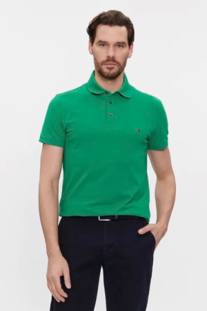 Tricou polo barbati, Tommy Hilfiger, Verde, Bumbac, Logo Brodat [1]