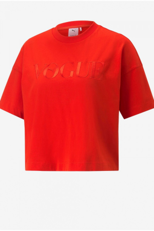 Tricou scurt dama, Puma x Vogue, Rosu, Bumbac, S