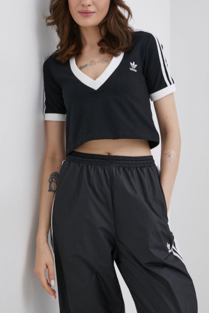 Tricou Top Dama, Adidas Originals, V-Neck, Negru, Bumbac [3]