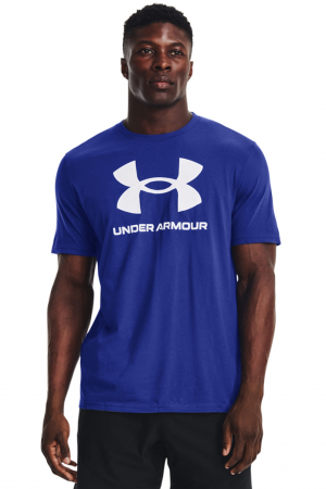 Tricouri - Under Armour, Tricou Bărbați, Cu imprimeu logo, Pentru Fitness, Albastru