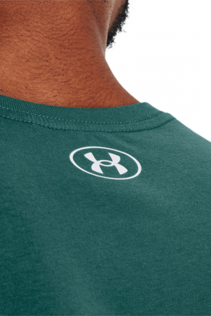 Under Armour, Tricou Bărbați, Cu imprimeu logo pentru fitness, Boxed, Verde persan [3]