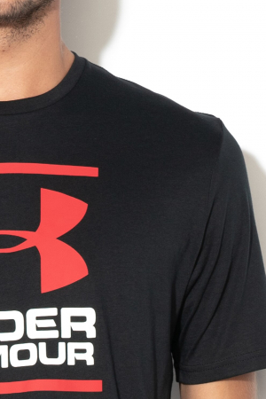 Under Armour, Tricou cu imprimeu logo pentru fitness, GL Foundation, Negru [2]