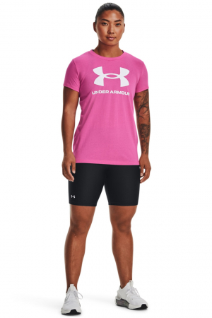 Under Armour, Tricou Dama, Cu imprimeu logo, Sportstyle Rival, Fucsia [2]