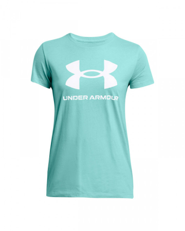 Under Armour, Tricou Dama, Cu imprimeu logo, Sportstyle Rival, Verde pal [2]