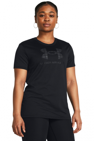 Tricouri - Under Armour, Tricou Dama, Cu logo, Pentru antrenament, Tech, Negru