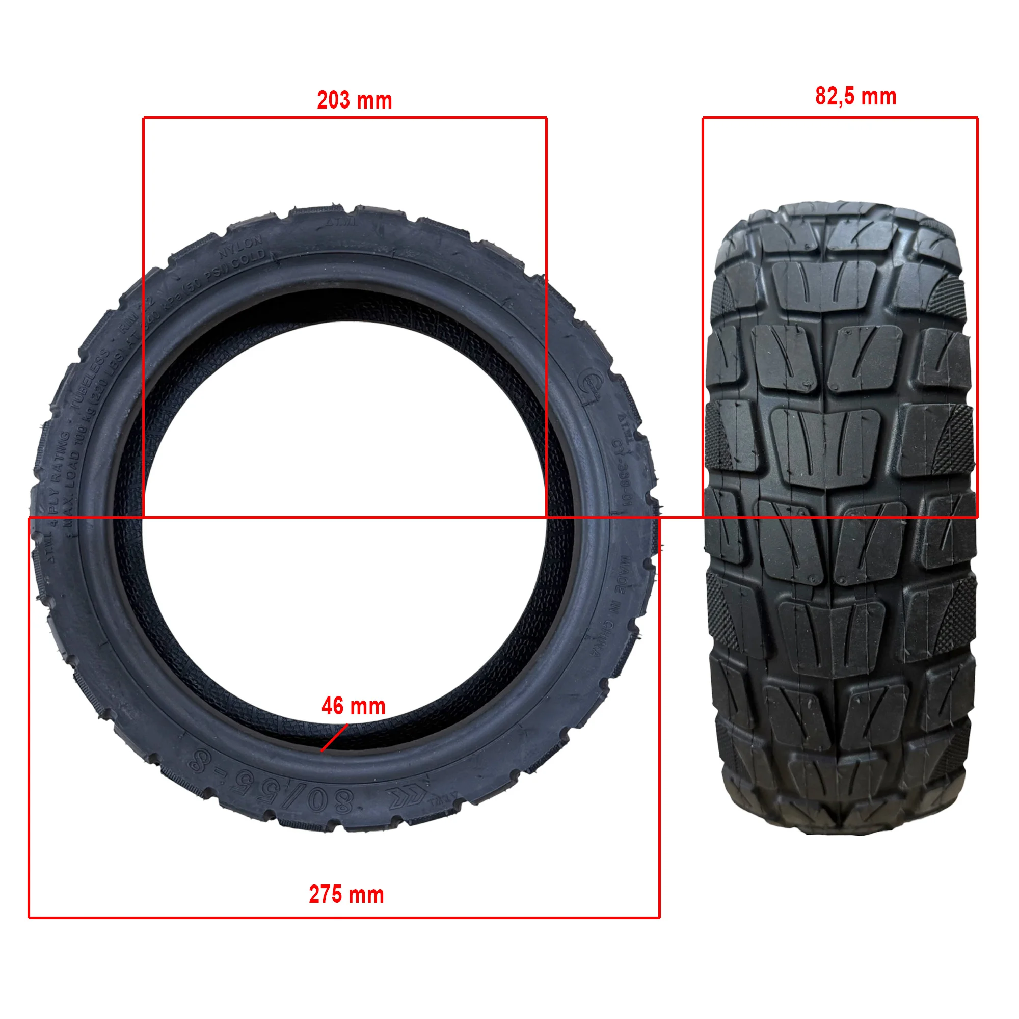 Anvelopa 80/55-8 Tubeless Offroad Navee XT5 | Trotinete-Ieftine.ro [2]