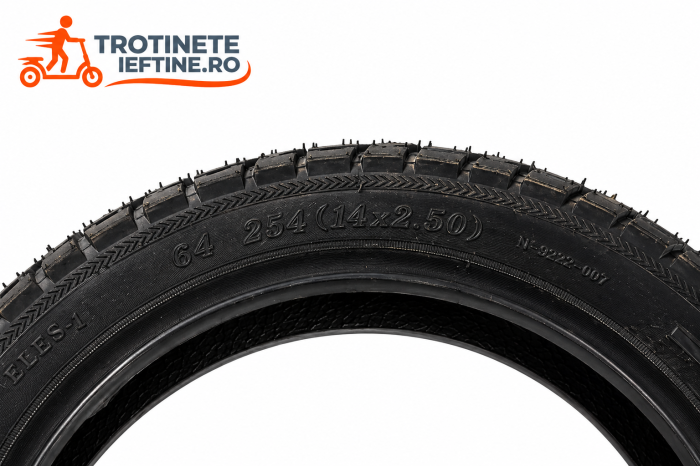 Anvelopă 64-254 (14x2.50) pentru bicicletă / trotinetă, profil mixt, durabilă [2]