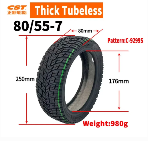 Anvelopă CST 80/55-7 Tubeless Thick pentru trotinetă electrică [2]