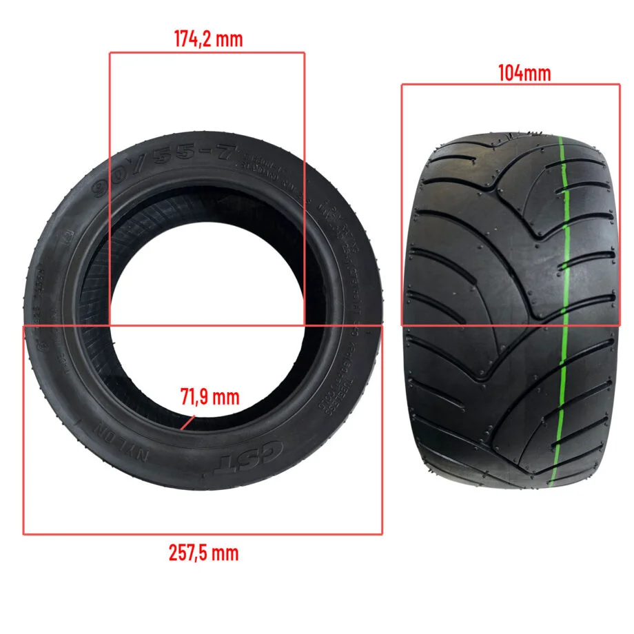 Anvelopă CST 90/55-7 Tubeless cu Gel Antipană [2]