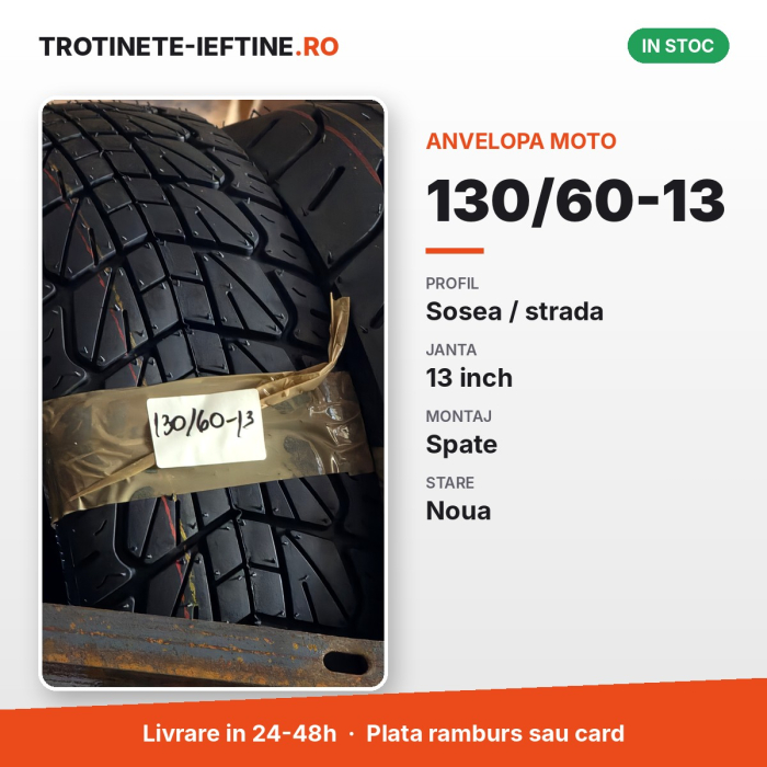 Anvelopa moto 130/60-13 spate, profil sosea / strada, janta 13 inch [2]
