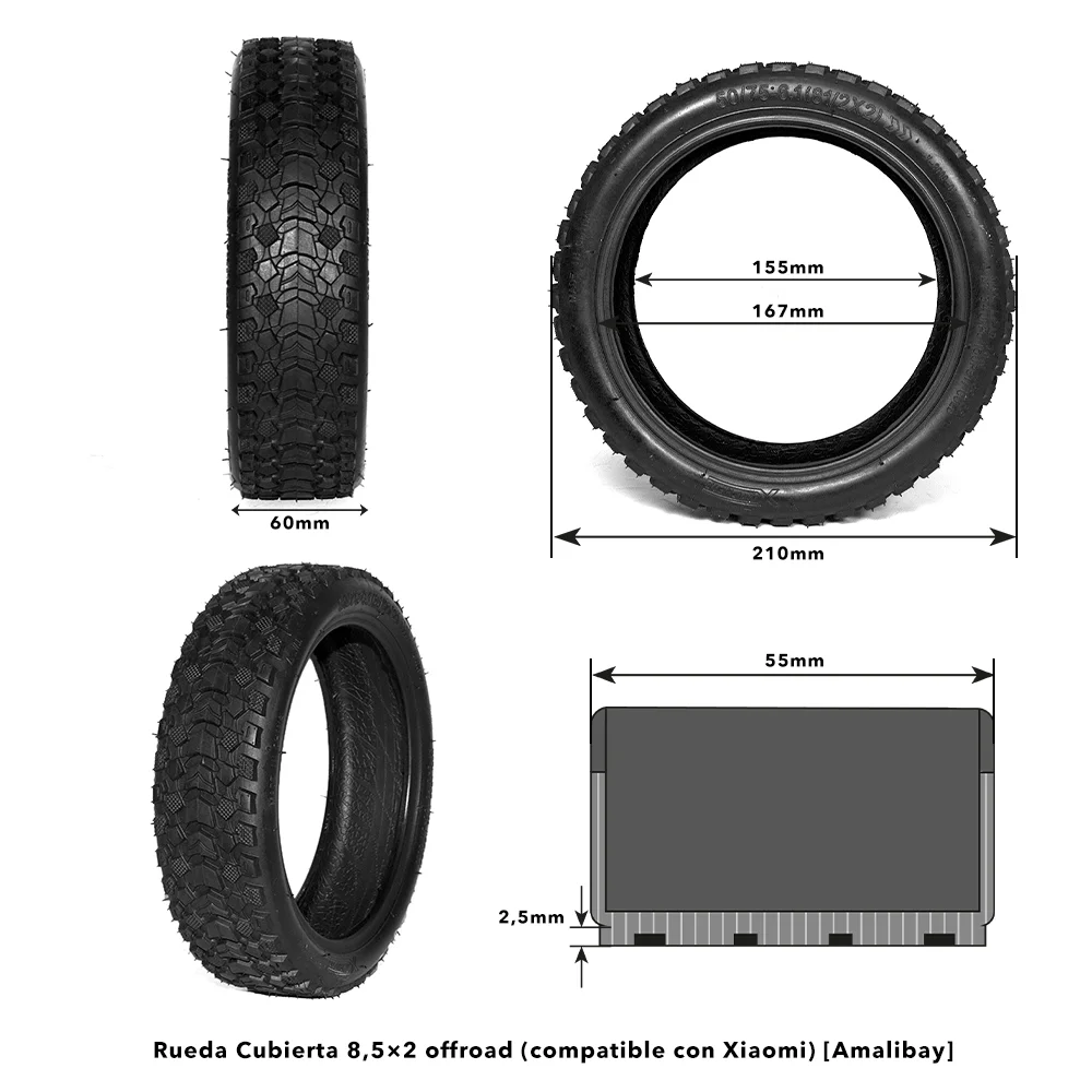 Anvelopa offroad 8.5×2 (compatibila cu Xiaomi) 50/75-6.1 [5]