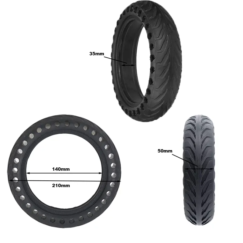 Anvelopa plina (solida) 8,5x2 perforata, galbena, pentru Xiaomi [Nedong] [3]