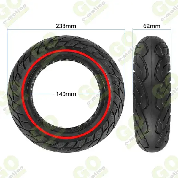 Anvelopa solida 10x2.5 inch Honeycomb cu inel rosu pentru scutere Ninebot [4]