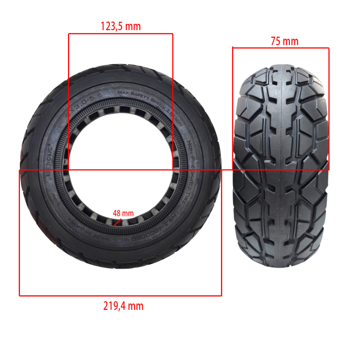 Anvelopă Plină 9x3-5.5 pentru Kukirin G2 Pro Nedong | Fără Pană [2]