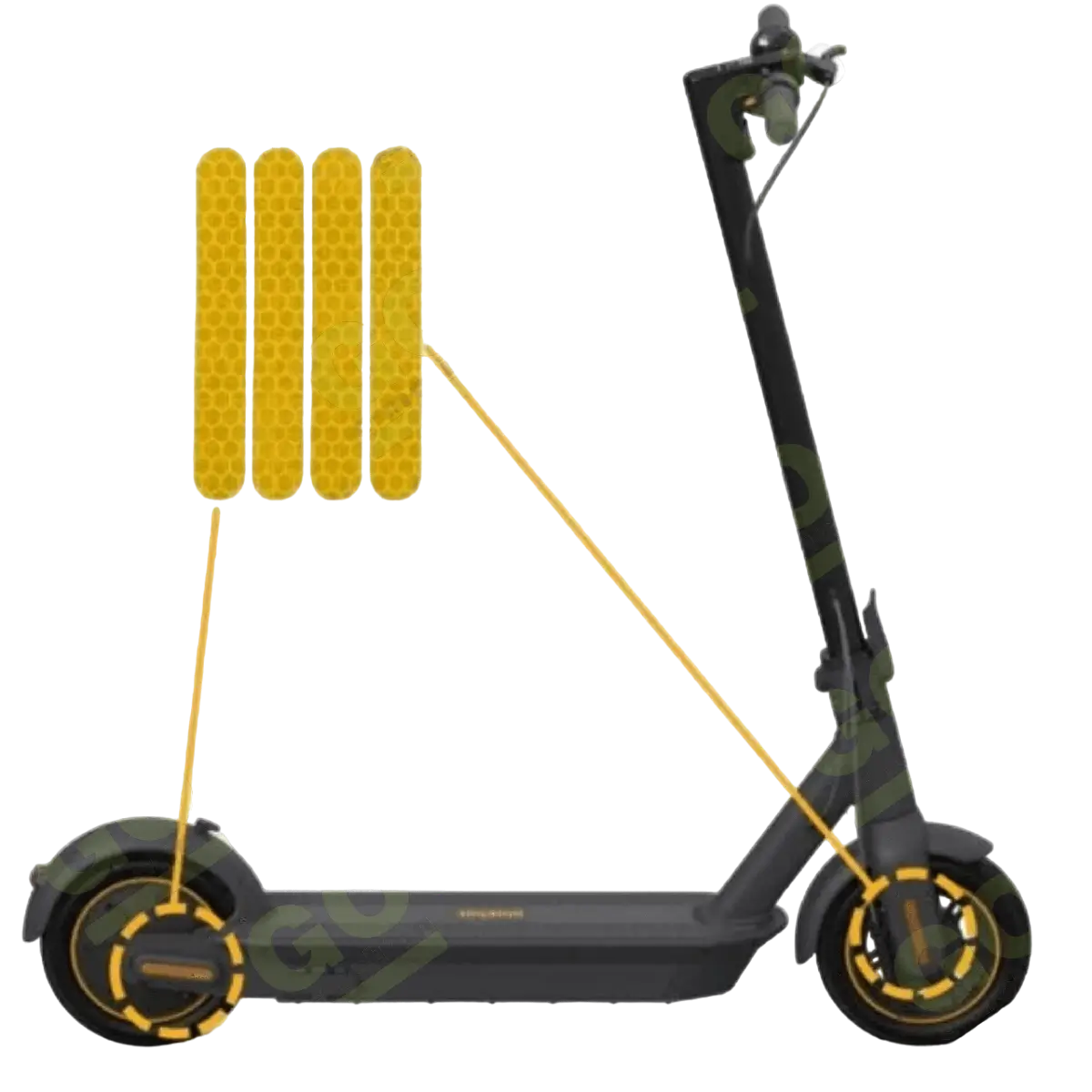 Autocolante reflectorizante pentru capacele laterale ale trotineta electrica NINEBOT MAX G30 [2]