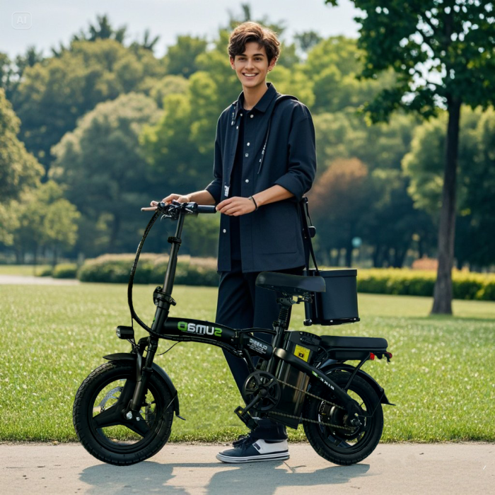 Bicicletă electrică pliabilă 48V 20Ah, motor 740W, autonomie până la 80 km, viteză 32 km/h, suspensie dublă [11]
