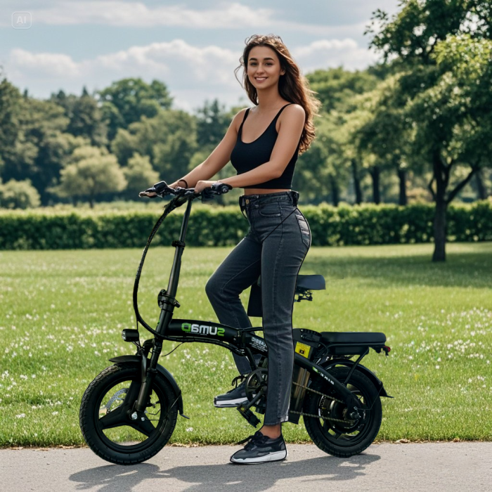 Bicicletă electrică pliabilă 48V 20Ah, motor 740W, autonomie până la 80 km, viteză 32 km/h, suspensie dublă [12]