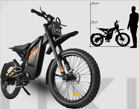 Bicicletă electrică OUXI GT2000 2000W 60km/h 30Ah 24 inch [2]