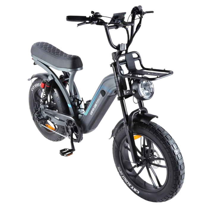 Bicicleta electrica OUXI Q8-S, 250W, baterie 48V 15Ah, autonomie 75 km, roti 20x4.0, suspensie fata-spate [5]