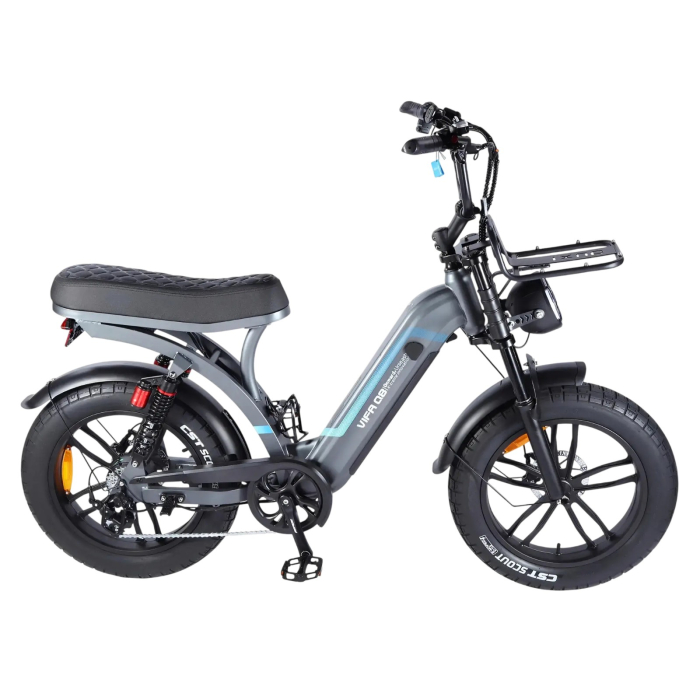 Bicicleta electrica OUXI Q8-S, 250W, baterie 48V 15Ah, autonomie 75 km, roti 20x4.0, suspensie fata-spate [6]