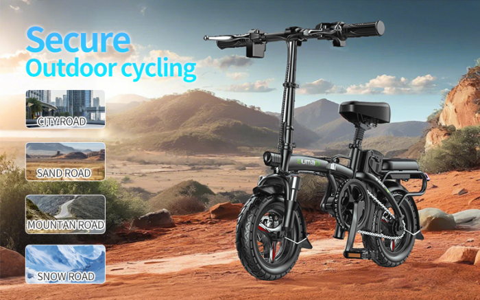 Bicicletă electrică pliabilă 48V 20Ah, motor 740W, autonomie până la 80 km, viteză 32 km/h, suspensie dublă [8]