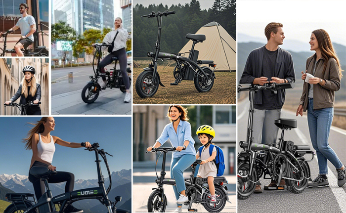 Bicicletă electrică pliabilă 48V 20Ah, motor 740W, autonomie până la 80 km, viteză 32 km/h, suspensie dublă [2]