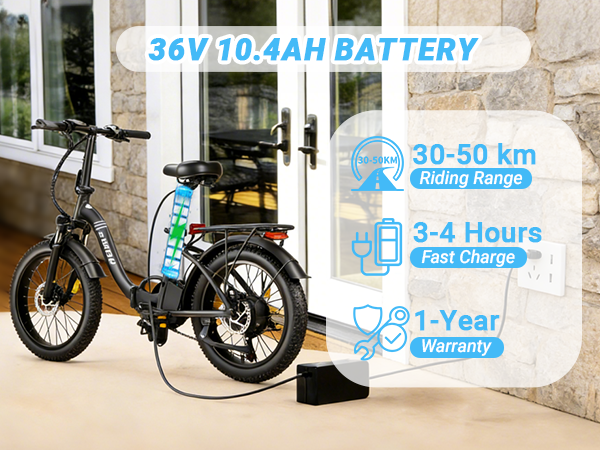 Bicicletă electrică S1 20” cu baterie 36V 10.4Ah, autonomie până la 50 km și Shimano 7 viteze. Ideală pentru oraș și deplasări zilnice. [4]