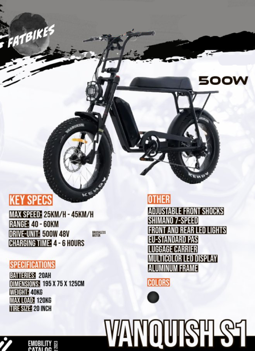 Bicicleta electrica ULTRA Vanquish S1 Fat Bike 500W 48V [2]