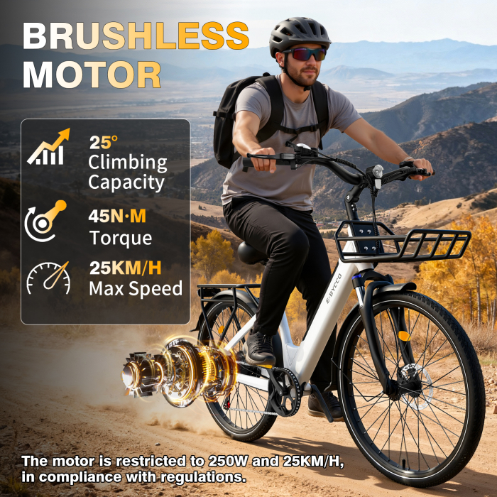 Bicicletă electrică V1 Black 28”, baterie 36V 15.6Ah, autonomie 45–90 km, motor 250W, Shimano 7 viteze [3]