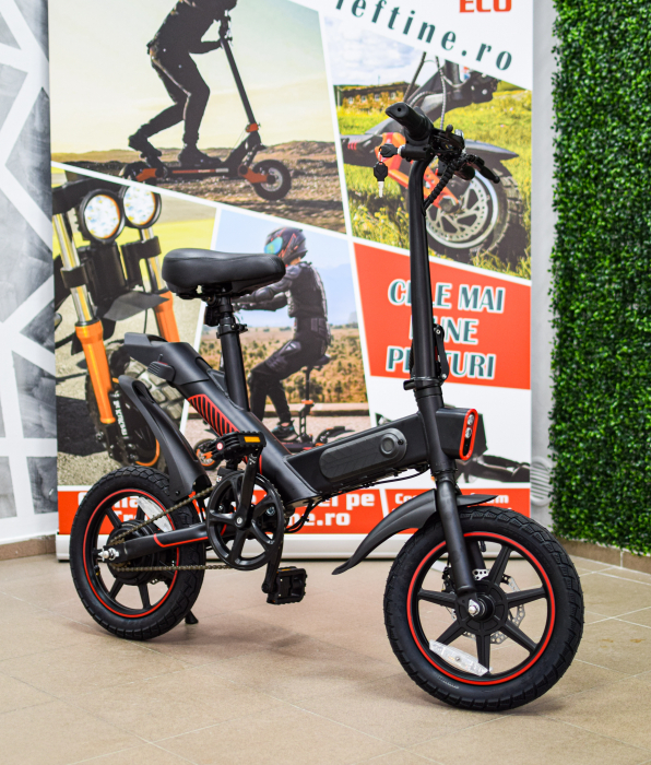Bicicleta Electrica Y1-14, Motor 350W, Viteza 25km/h, Anvelope 14 inch, 40km [2]