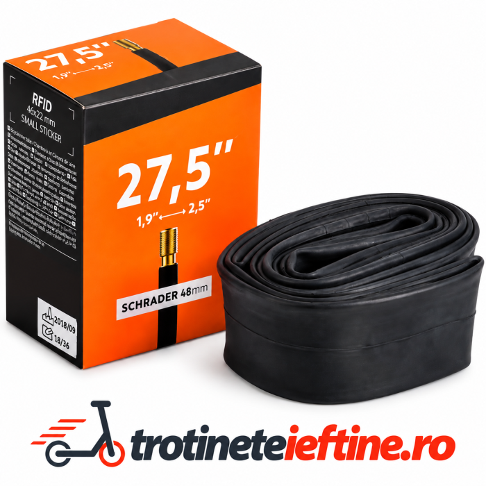 Cameră aer bicicletă 27.5 x 1.90-2.50 cu valvă Schrader 48 mm [2]