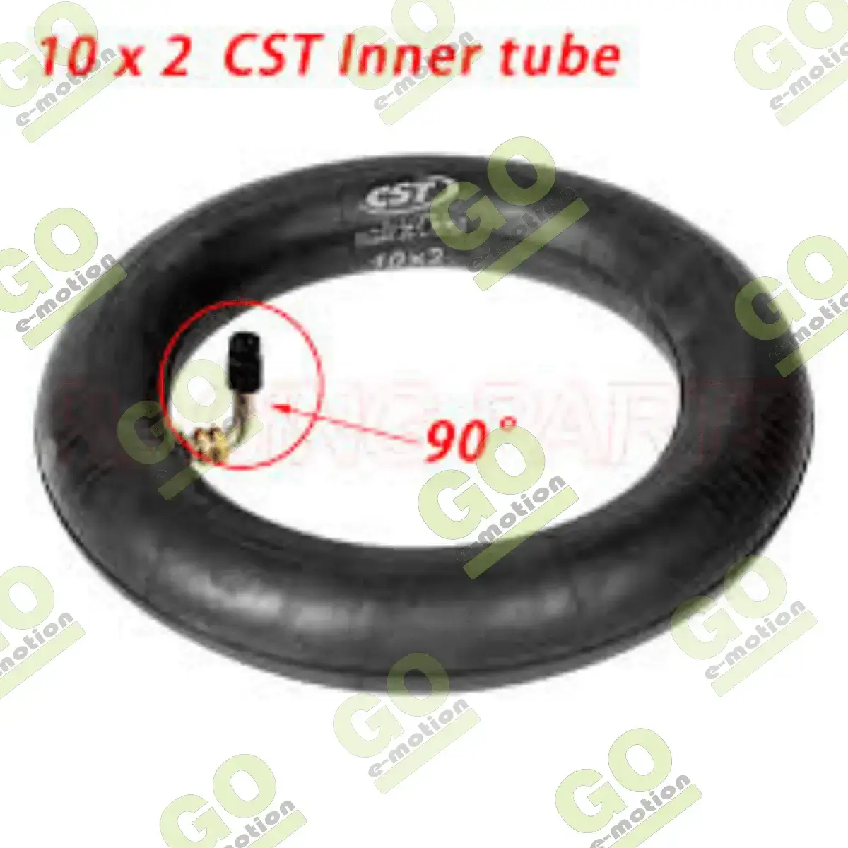 Camera interioara 10x2 cu supapa curbata 90° CST pentru scutere Zero, KuGoo, Ninebot [2]