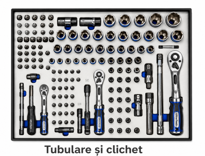 Cărucior Scule Profesional UltraToolz 6/7 JUMBO – Model Nou 2026, 7 Sertare, Set Complet, 80KG [8]