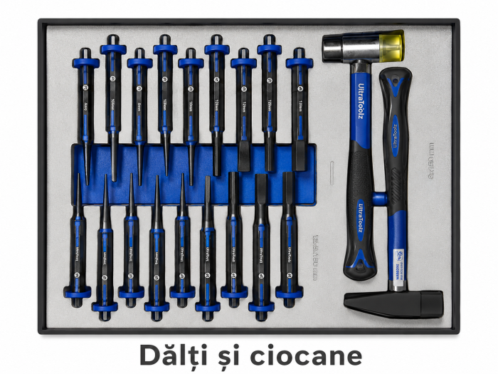 Cărucior Scule Profesional UltraToolz 6/7 JUMBO – Model Nou 2026, 7 Sertare, Set Complet, 80KG [7]