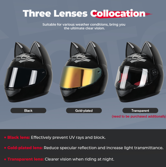 Cască full-face neagră cu urechi detașabile DOT [8]