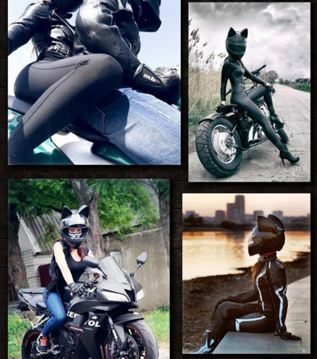 Cască Moto Full Face cu Urechi Detașabile, DOT, Vizieră Dublă – Cat Ear Helmet [10]