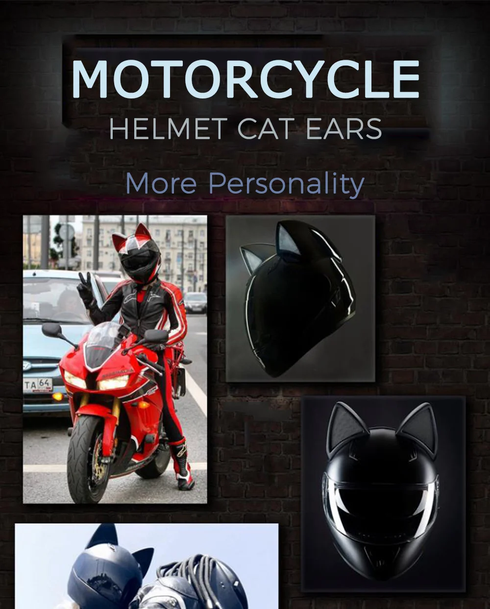 Cască Moto Full Face cu Urechi Detașabile, DOT, Vizieră Dublă – Cat Ear Helmet [5]